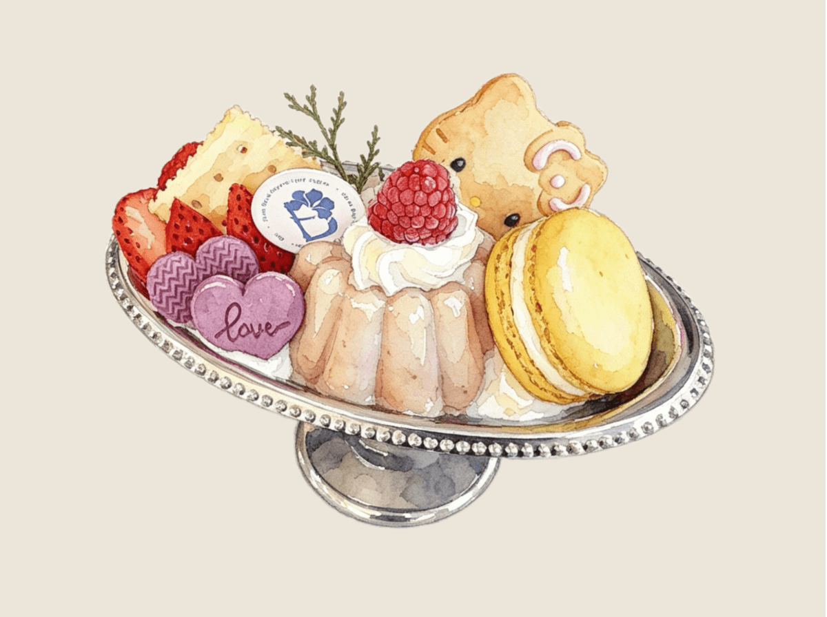Macaron Berry Pudding Boat