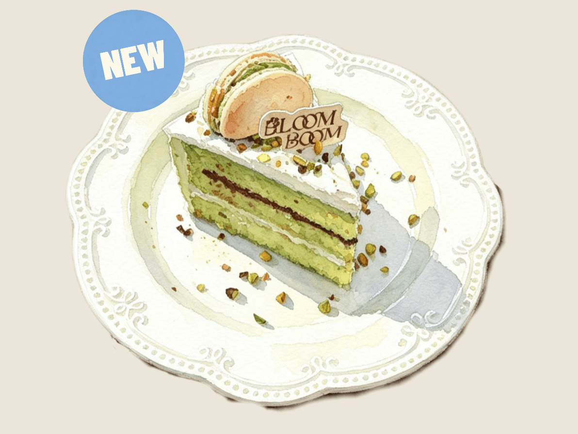 Pistachio Macaron Chiffon Cake